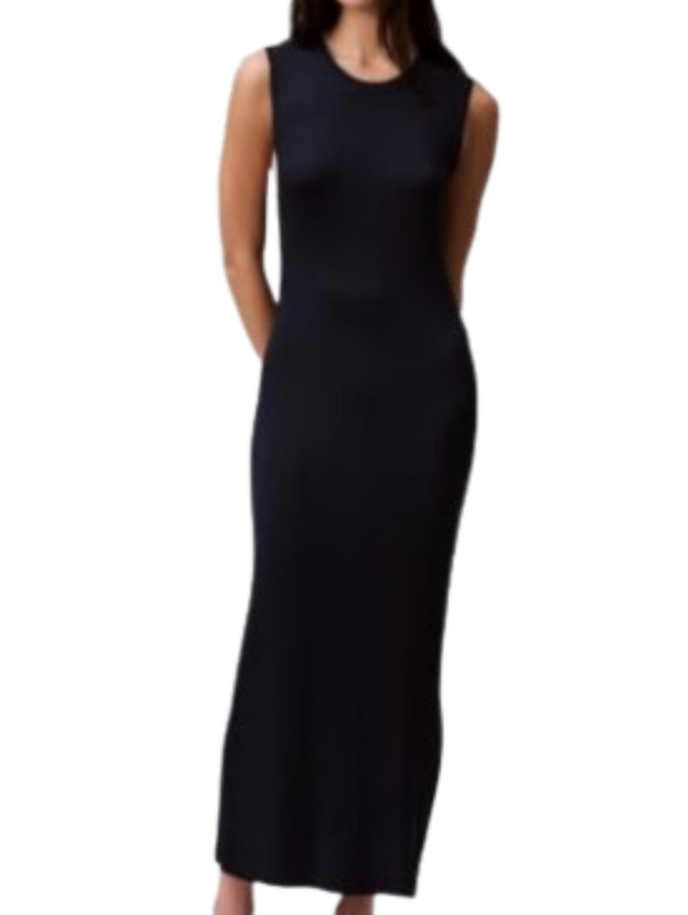 Sleeveless Pockets Black Maxi Dress Sz XL